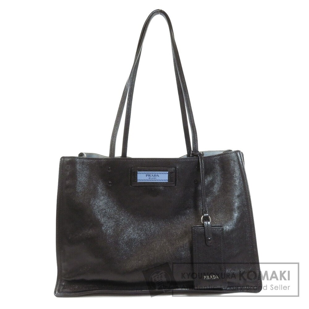 Prada logo motif tote bag leather